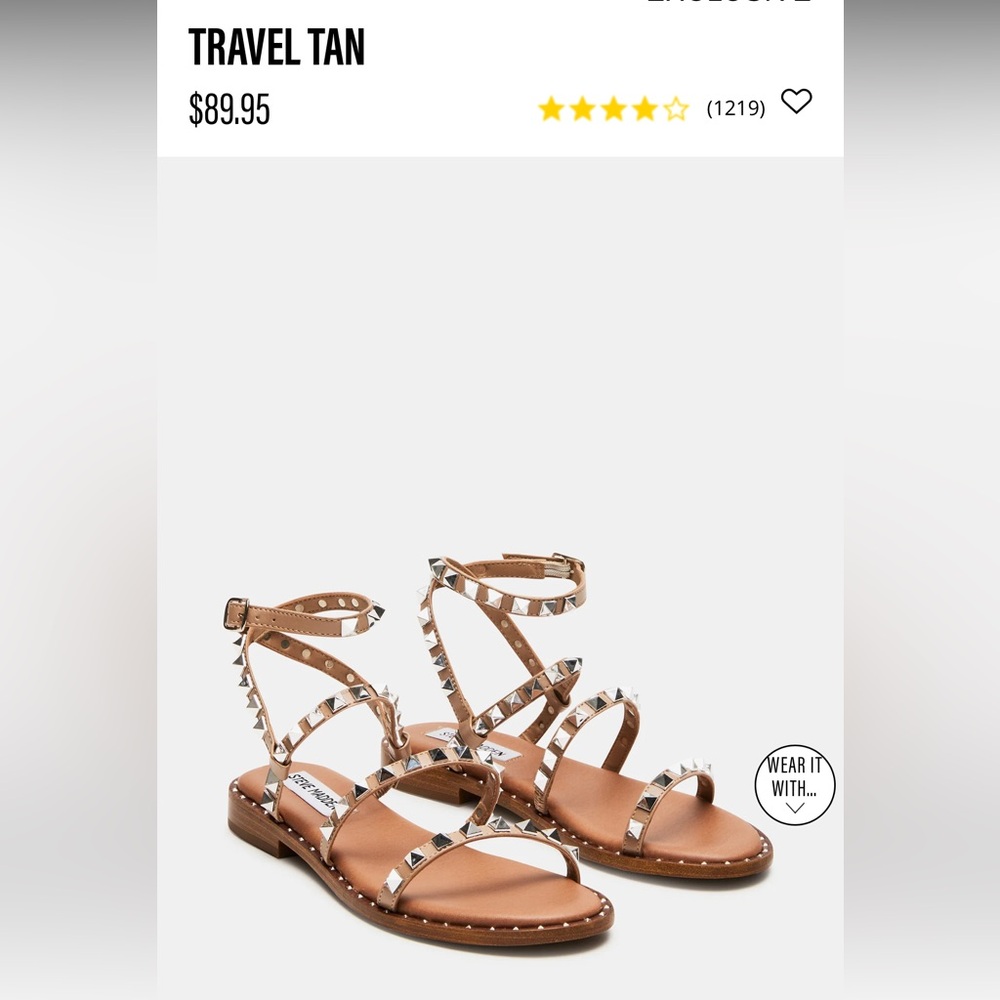 Steve Madden Tan Gladiator Sandals with Studded Straps